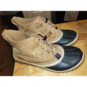 Sorel Classic Rubber Duck Leather Ankle Boot Rain Snow Tread Waterproof Womens 7